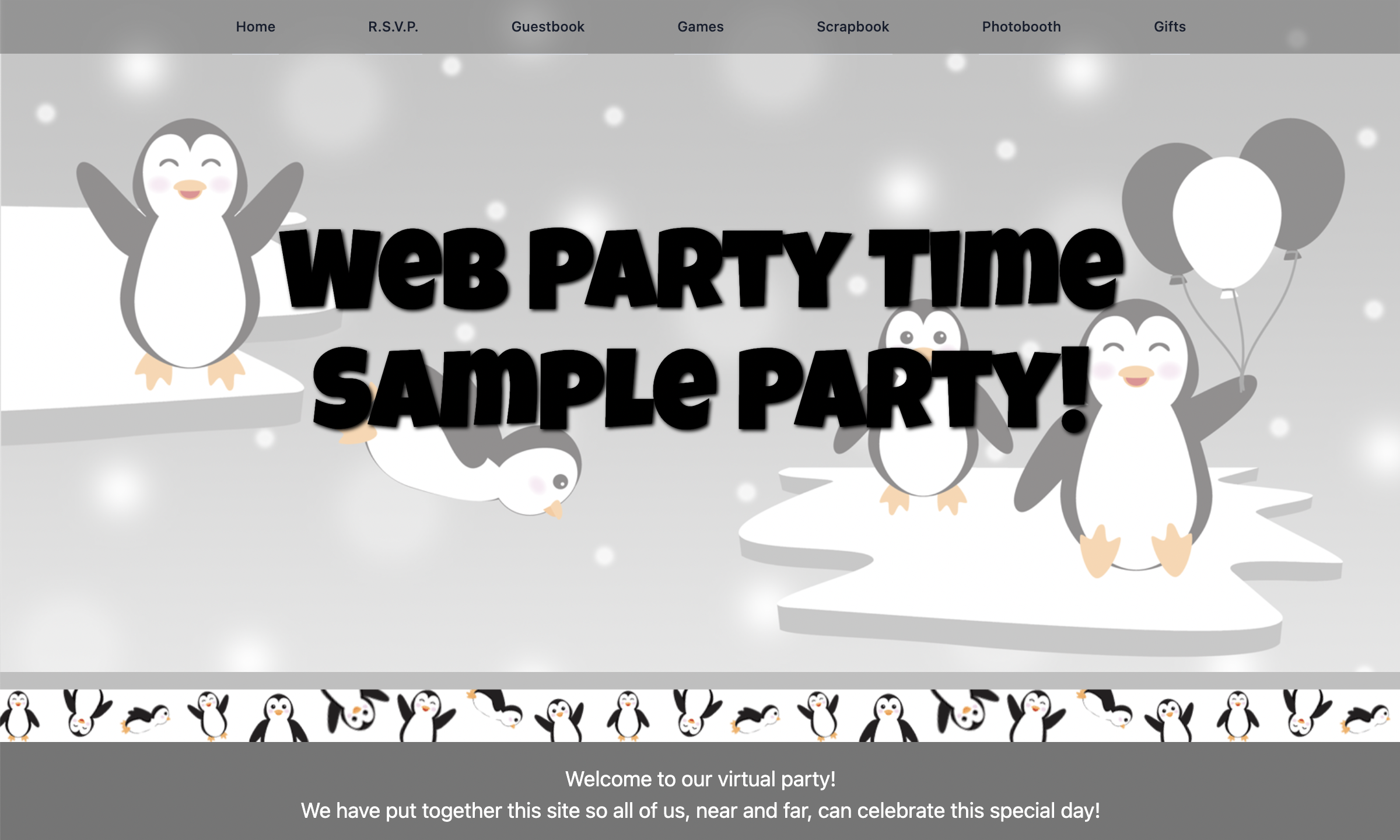 the Penguin Party theme